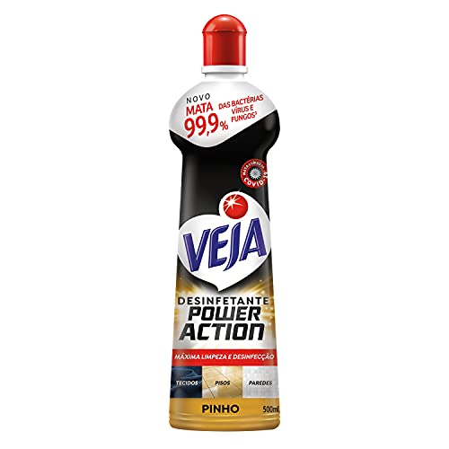 Desinfetante Veja Power Action Multissuperfícies Pinho 500ml, Veja, Preto Desinfetante Veja Power Action Multissuperfícies Pinho 500ml, Veja, Preto