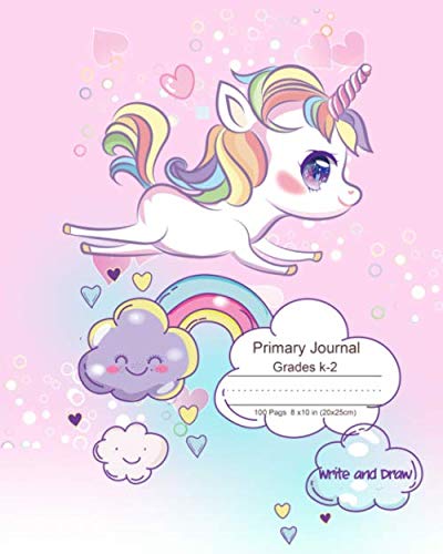 Primary Journal Grades K-2 Draw and Write: Unicorn kawaii composition ...