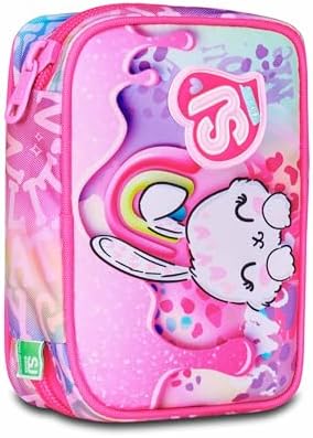 SJ GANG STYLE JAM GANG - Scortto a Scuola Multifunzionale Pink Mono Compartment con Spuntini Rimosso, Completo con Penna