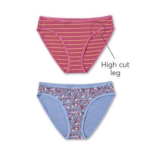 Image of Pact Women's Organic Cotton Bikini Underwear, Classic Fit Panties with High Cut Leg