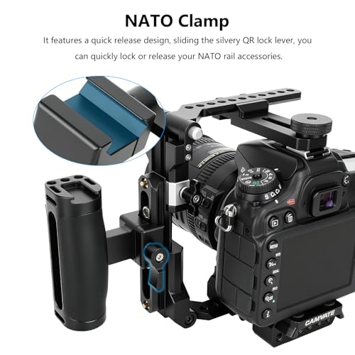 Image of CAMVATE Side Handle Grip with NATO Rail Clamp for Camera Cage-4019