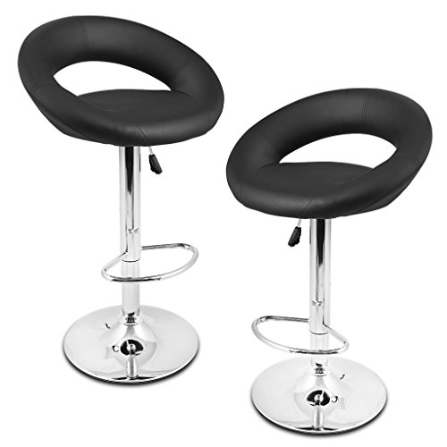 Langria Lot de 2 tabourets de bar Paris avec dossier en forme de croissant