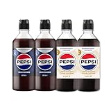Sodastream 2 Concentrés Pepsi Zéro Sucres + 2 Concentrés Pepsi Zéro Caféine Zéro Sucres pour Machine à Eau Pétillante et Soda | Préparez jusqu'à 9 litres de Pepsi en Quelques Secondes, 4 x 440ml