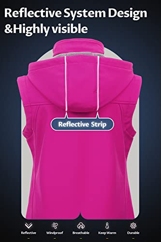 Image of CREATMO US Women's Lightweight Softshell Vest Outerwear Windbreaker Sleeveless Jacket With Removable Hood