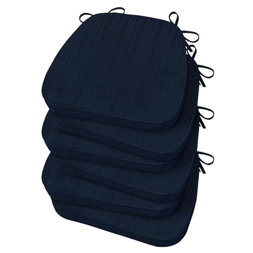 Basic Beyond Chair Cushions for Dining Chairs 6 Pack, D-Shaped