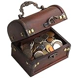 Münzen für Sammler IMPACTO COLECCIONABLES Alle Welt - 1.000 Gramm Münzkiloware + Dekorativer Schatzkiste