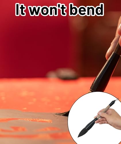 Image of 2-Piece Chinese Calligraphy Brush, Traditional Wood Handle Set for Watercolor Painting and Asian Art, Calligraphy Brush Pen with Fine Detailing Brush