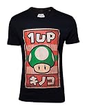  Super Mario Propaganda 1-Up Mushroom Camiseta Negro M