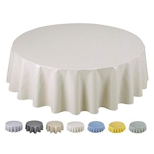 Tovaglia in Tela Cerata plastificata,Tovaglia da Tavola in PVC, Rotonda 160cm Beige