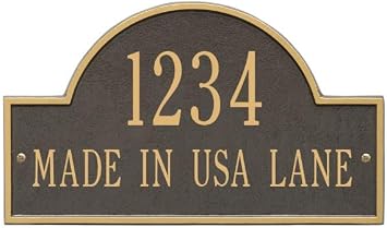Comfort House Personalized Cast Metal Address Plaque Estate Size - MADE IN USA Custom House Number Sign # 63159F3