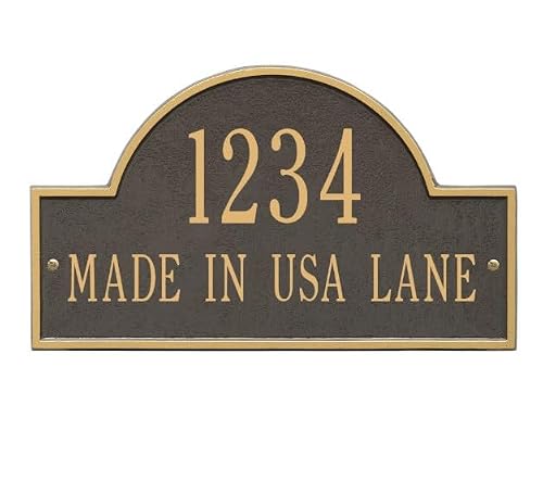 Comfort House Personalized Cast Metal Address Plaque Estate Size - MADE IN USA Custom House Number Sign # 63159F3