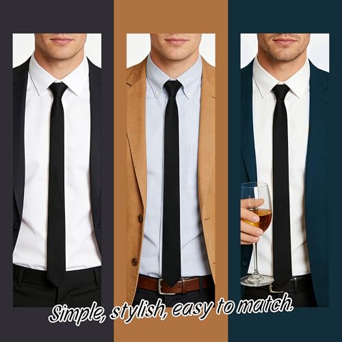 Image of Skinny Tie Men Women 2 inch (5CM) Slim Necktie Solid Thin Ties Formal