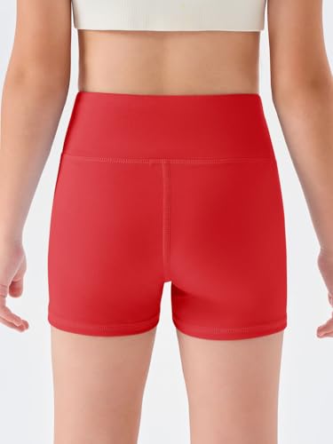 Image of Haloumoning Girls Athletic Shorts Kids High Waisted Yoga Dance Biker Shorts Comfy Gymnastics Shorts 5-14Y