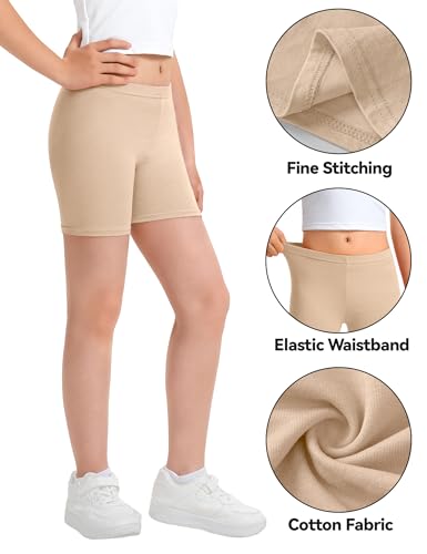 Image of KEREDA Girls Bike Shorts Cotton Cartwheel Dance Under Dress Shorts for Kids