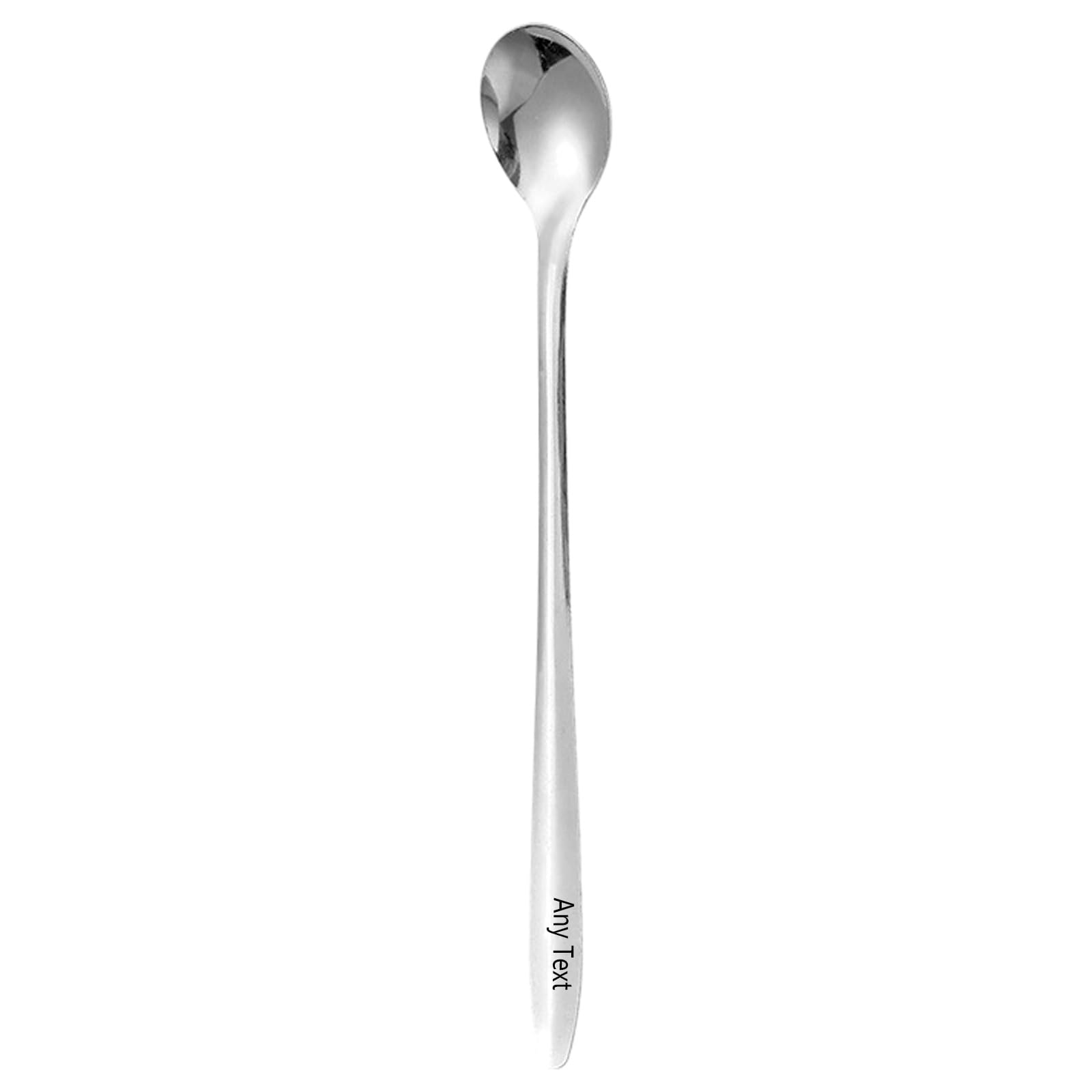 Personalised Latte Spoons with Any Text,Long Handle Coffee Spoons Teaspoons Stainless Steel 7 Inches Tea Spoon Mixing Stirring Spoon for Latte Coffee Espresso Iced Tea Milk Shake (2, Silvery)