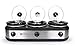 TRU Triple Buffet Server - Three 2.5 Quart Removable Crock Inserts - Slow Cooker & Food Warmer with Individual Heat Control - Includes Lid Rests & Serving Spoons