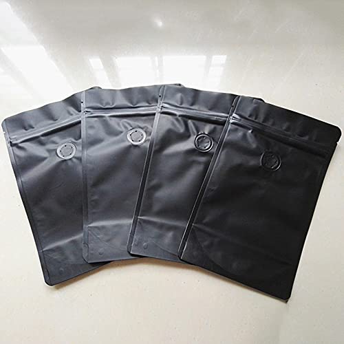 Bolsas herméticas con válvula para café molido 250g con cierre zip y fondo vertical negro 4