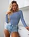 Ekouaer Womens 3 Pack Long Sleeve Shirts Crew Neck Stretch Fitted Underscrubs Trendy Basic Tops Lightweight Thermal Tee Black/White/Dusty Blue S