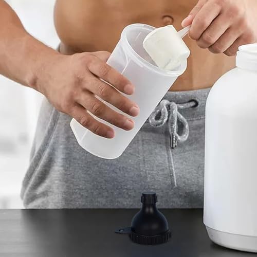 Eiwitpoedertrechter - Draagbare opslagcontainer voor supplementen met karabijnhaak | Vochtbestendige PP-trechter voor eiwit-, koffie- en poederdranken, reisgymnastiek, camping, kantoor, buitengebruik - Afbeelding 6