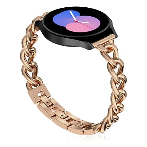 EverAct Metal Band Compatible with Samsung Galaxy Watch 5/4 40mm 44mm,Galaxy 5 Pro 45mm/Galaxy Active 2 Band/Galaxy 4 Classic Band, 20mm Stainless Steel Replacement Women Men, champagne gold Cover
