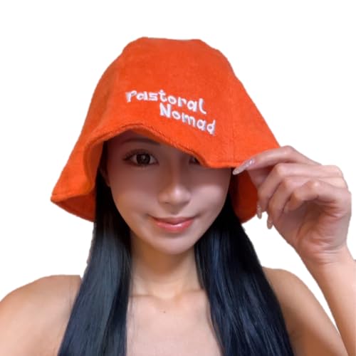 [pastoral nomad] サウナハット サウナキャップ メンズ レディース タオル生地 シンプル サ活 サウナ メンズ帽子 レディース防止 洗濯可能 のぼせ防止 (オレンジ)の商品画像（Amazon）
