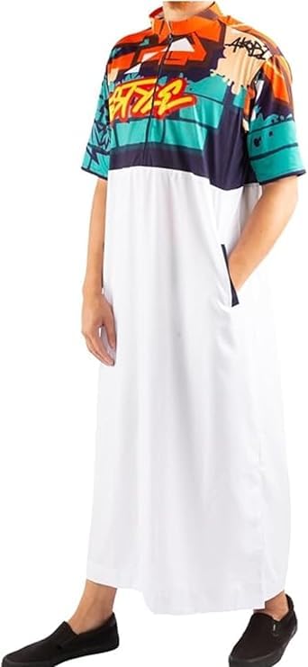 Men’s Thobe – Urban Printed Thobe for Men - Long Sleeve Islamic Robe - Kaftan for Eid, Prayer, Ramadan & Casual Outfits-picture-35