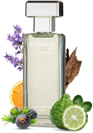 Eternal Love for Men - Long Lasting Eau de Parfum Spray - Premium Clean Fragrance with Amber & Cedarwood - Fresh Sophisticated Scent - 3.4oz