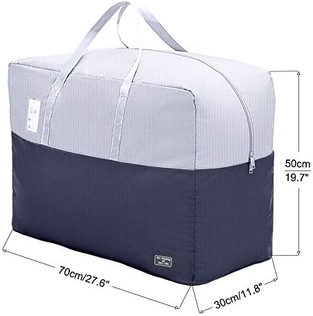 105L Clothes Storage Bags with Zips, 2 PCS Oxford Cloth Duvet Storage Bag King Size, Breathable Underbed Storage Bags for Clothes, Quilt, Blankets, Bedding, Sturdy Large Storage Bags, No-Smell