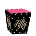 Chic 50th Birthday - Pink, Black and Gold - Candy Boxes Party Favors (Set of 12)
