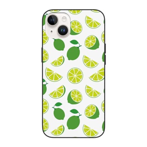 TZTTZT Funda compatible con iPhone 14, bonita funda protectora a prueba de golpes con hojas verdes y limas, compatible con iPhone 14, para mujeres y hombres