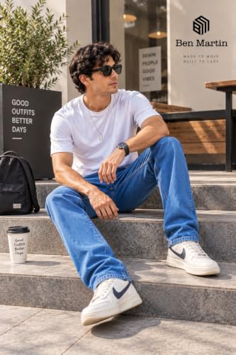 Image of Ben Martin Men's Smart Fit Jeans || Plain Wash Denim Pants || 4 Pocket Cross Pocket Design || Premium Formal & Casual Wear Jeans' for Men