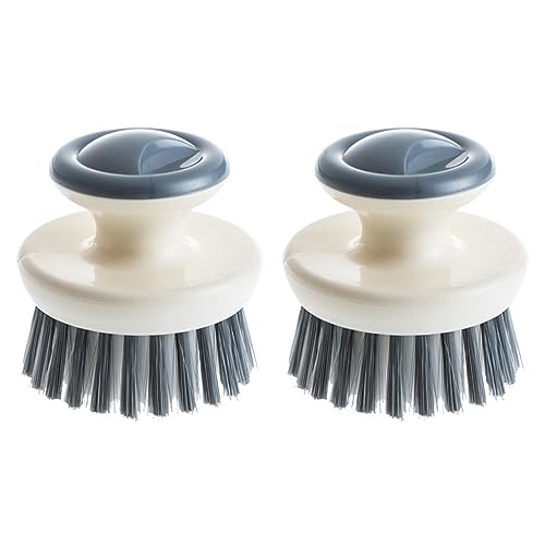 Harewu Lot de 2 brosses à vaisselle, brosses à vaisselle multifonctions avec poignée, pour nettoyer les brosses de cuisine et de lavage de cuisine pour bols, casseroles, poêles.