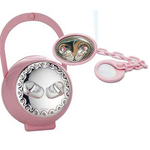 Set Chupetero + Portachupete en plata bilaminada