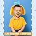 Wavwavw 3 Pcs Dog Ear Headband Nose Paw Gloves Yellow Puppy Dog Costume Set Animal Police Cartoon Costume Set For Kids Boys Girls