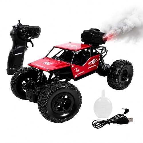 Image of Braintastic Rock Climbing RC Cart Off-Road Rock Crawler Truck Vehicle 2.4ghz 2wd 1: 20 Radio Remote Control Car Toys for Kids 5+ Years (Red)