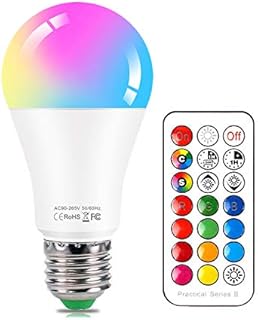 Żarówka E27 zmieniająca kolor 10 W RGBW LED żarówki nastrojowe oświetlenie z 21-przyciskowym pilotem zdalnego sterowania, funkcja podwójnej pamięci, 12 kolorów do domu, imprezy, baru, dyskoteki KTV, z efektem