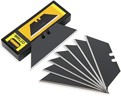 LIVTE 100 Pack Utility Knife Blades, SK2 High-Carbon Steel Cutter with Hard Plastic Box, Standard Size Durable Knife Blades for Most of Standard Utility Knives