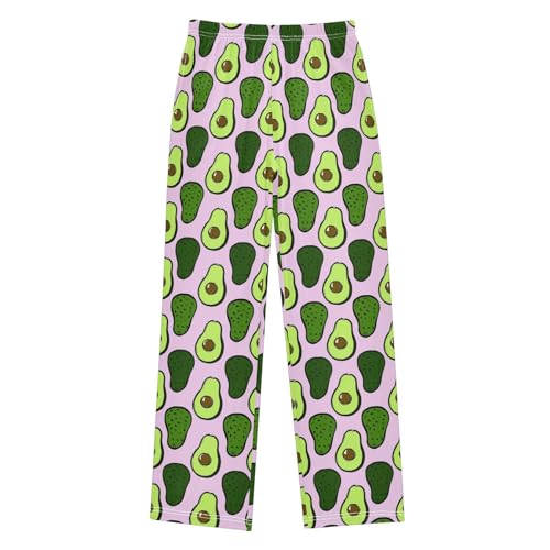 ZZXXB Green Avocado Boys Long Pants Soft Trousers Elastic Waist Kids Lounge Bottoms with Pockets S-XL