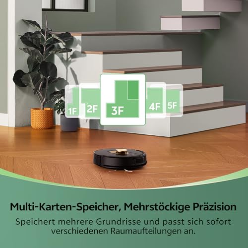 Vexilar W9 Staubsauger Roboter mit Wischfunktion, 5000Pa Saugroboter mit LiDAR Navigation, 3-in-1 Saug und Wischroboter, 150 Min Max, 15 No-Go Zonen, APP Steuerung, Ideal für Tierhaare und Teppich – Bild 6