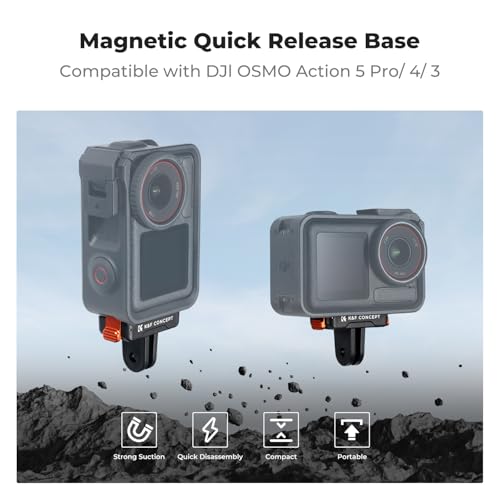 Image of K&F CONCEPT 2 Pack Magnetic Quick Release Adapter Mount for DJI Osmo Action 5 Pro, Extension Base Bracket with 1 /4 inch Adapter /Quick-Release Buckle for DJI Osmo Action 4 /Action 3 /Osmo 360 Accessories