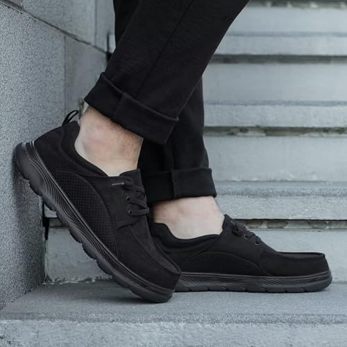 Image of 1TAZERO Men's Extra Wide Slip-On Shoes Loafers Orthopedic Diabetic Shoes for Swollen Feet Comfortable Walking with Arch Support for Plantar Fasciitis
