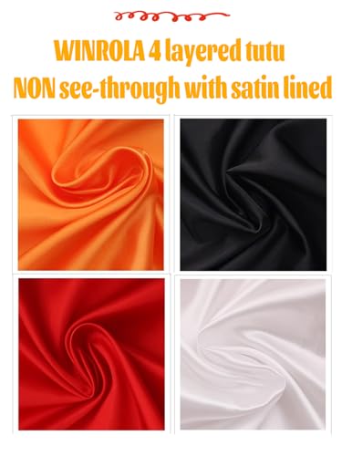 Winrola Women Teens Red Tutu Adult 4 Layered Tutu Skirt With Satin Lined Dance Non See-Through Tutu Halloween Tutu Costumes thumb #2