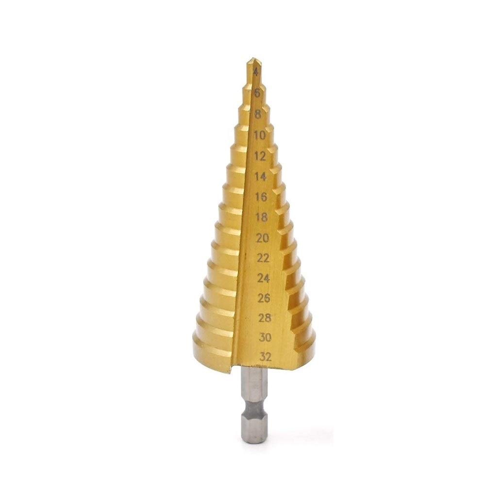 Foret étagé HSS titane acier pour découpe conique et perçage multi-diamètre 4-32mm
