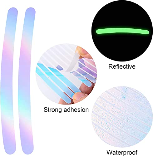 Image of CARTMAN Reflective Car Wheel Rim Stickers, Wheel Warning Adhesive Strip, Night Reflective Safety Exterior Accessories Decorative Decals Tape for Car and Motocycle (Pack of 80)