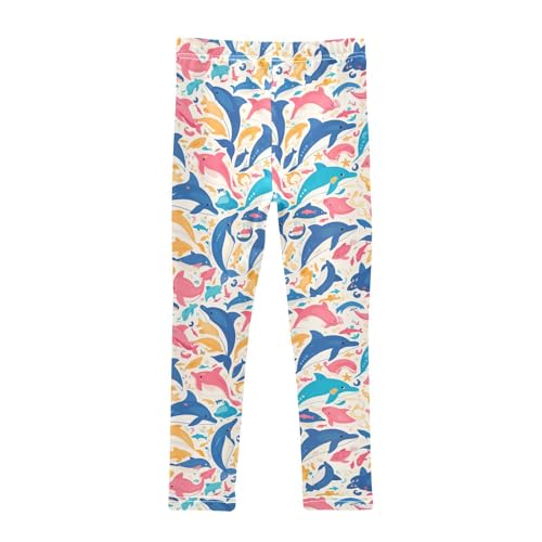 KLL Flock Dolphins Sea Marine Pattern Toddler Baby Girl Active Leggings Casual Full Length Leg Yoga Pants Running2