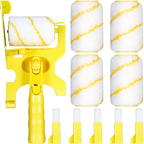 9 Set Paint Edger Combo Kit Paint Edger Roller Brush Multifunctional Handheld Tool with Extra Replacement Roller and Brush for Room Wall Ceiling Indoor Outdoor(XT Style)