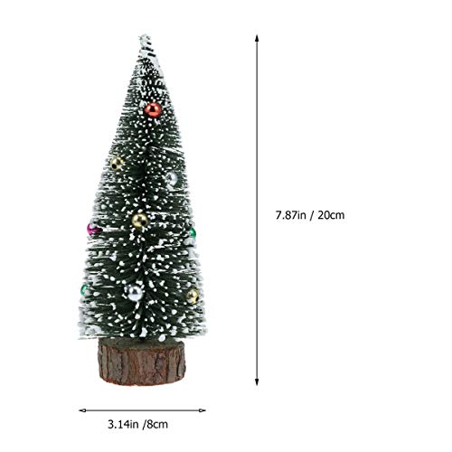 Mini árvore de Natal Amosfun artificial pequena pinheiro com bases de madeira foscas pequenas árvore