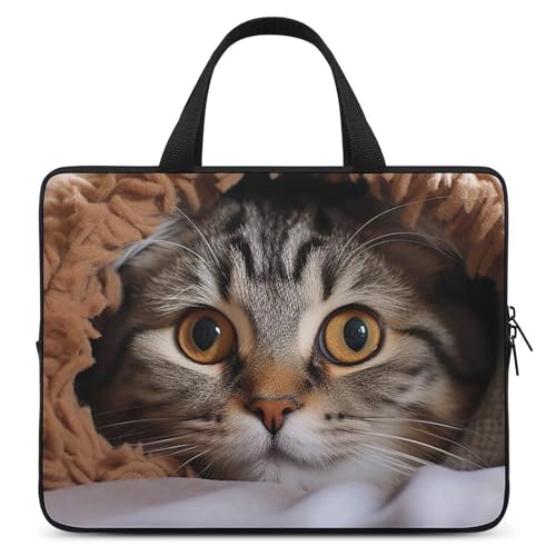 Pochette ordinateur portable étanche motif chat avec protection antichoc pour tablette