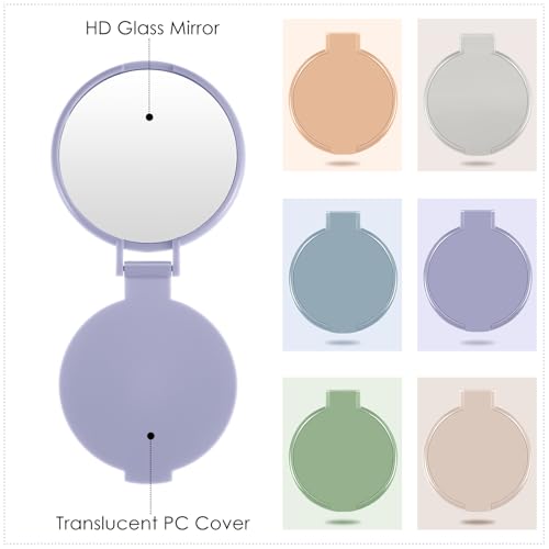 Jetec 80 Pieces Compact Mirrors Bulk Gifts Mini Vintage Pocket Mirrors for Purse Small Portable Folding Round Makeup Stuffs for Travel Daily Use Party Favors Women (Morandi Colors)