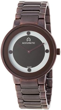Accuratic Scope Ladies Black Purple IP Wrist Watch Swiss Ronda 762 Movement